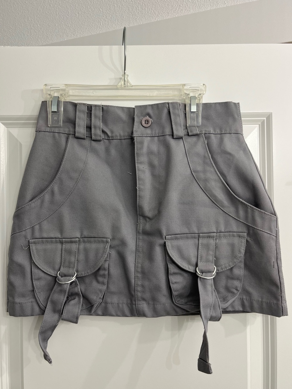 prettylittlething CHARCOAL CARGO POCKET DETAIL MICRO MINI SKIRT
